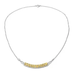 5 ctw Yellow Sapphire & Zircon Necklace in Platinum Over Sterling Silver, 18 in. - Picture 1 of 12