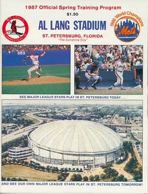 1987 AL LANG STADIUM Spring Training Program and Scorecard METS v CARDINALS - Image 1 of 4