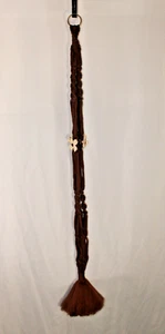 MCM braun Makramee Pflanzenhänger mit Keramik Blumen Vintage Hippie Deko - Bild 1 von 11