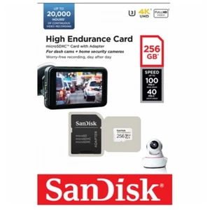 SanDisk High Endurance 256GB Micro SD Card SDXC DashCam Security 4K V30 U3 100Mb - Picture 1 of 2