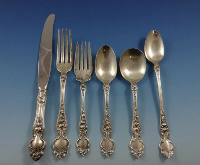 Juego de cubiertos de plata de ley Violet by Wallace para 8 servicio 52 piezas sin monos Foto 1 de 4