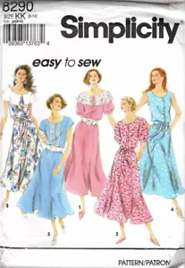 Simplicity Easy Sewing Pattern 8290 DRESS & TIE BELT Size 8-14 Uncut - Picture 1 of 2