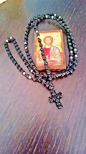 100 nudos negro plata komboskini cuerda de oración cristiana ortodoxa rosario oriental - Imagen 1 de 3