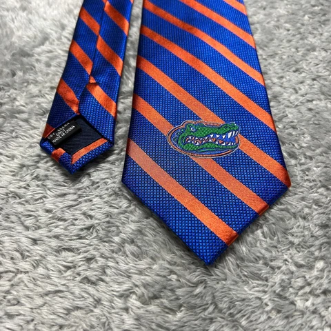 Florida Gators Tie Mens Blue Striped Silk Football Cover