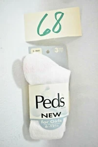 Peds Socks Crew White Girl's - Picture 1 of 5