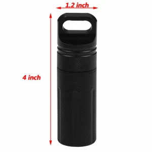 Waterproof Outdoor EDC Survival Case Container Capsule Bottle Keychain Pill Box - Picture 1 of 8