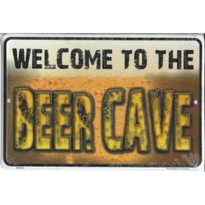 11" welcome to the beer cave metal parking street sign made in usa - Picture 1 of 1