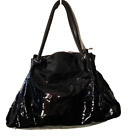 FURLA Black Patent Genuine Leather Tote Large Bag