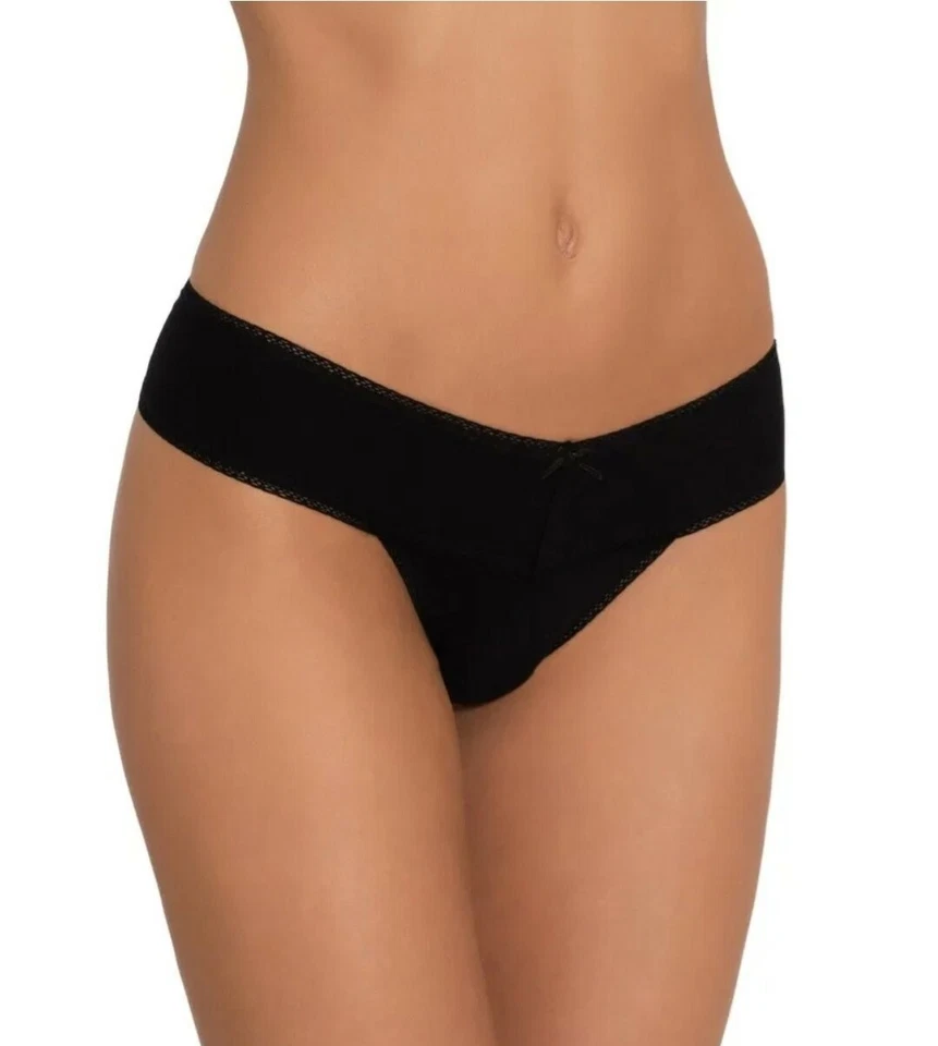 Eberjey 294144 Women's Pima Everyday V-Thong Black Underwear Size XS-SM