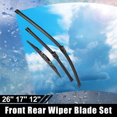 3 peças 26" 17" 12" limpador de para-brisa de carro para Cadillac SRX 2010-2016 trava superior - Imagem 1 de 4