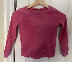 OshKosh B'Gosh Kid Girls Striped Pink Long Sleeve Shirt, Size 7 - Picture 1 of 5