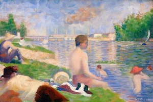 GEORGES SEURAT Bathers at Asnières CANVAS PICTURE PRINT WALL ART - Picture 1 of 3