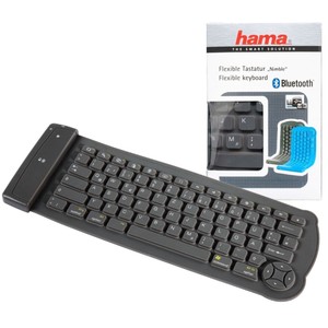 Hama Gummi Silikon Bluetooth Tastatur faltbar flexibel für Handy PC Tablet etc