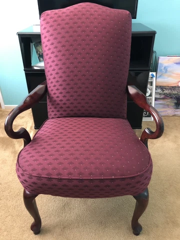 Les Brown Queen Anne Style Vintage High Back Chair Cover