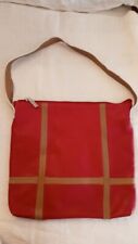 New Shoulder Bag Purse Red Leather Andrew Marc New York Beige Squares