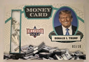Decision 2024 Donald J. Trump #MO2 Green Foil Money Card #'d 3/10 - Picture 1 of 3
