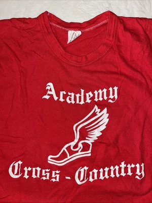 vtg single stitch Russell Athletic Academy Cross Country shirt Medium running - Image 1 of 4