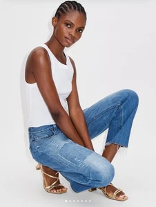 Jeans ME & EM incassati 28 10 38 vita alta denim invecchiato prezzo consigliato £ 175 - Foto 1 di 12