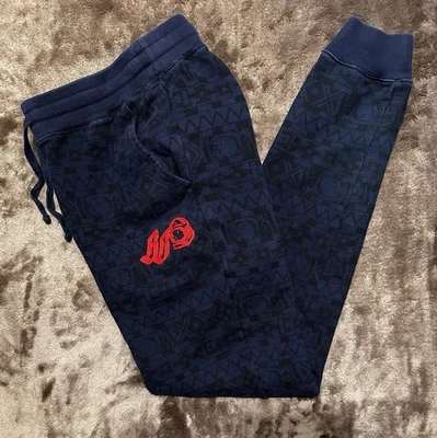 Billionaire Boys Club Small Navy BBC Joggers Astronaut All Over Print Sweatpants - Image 1 of 4