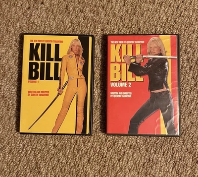 Kill Bill Volumes 1 2 DVD 2 -Film Set by Quentin Tarantino, Uma Thurman, Liu - Image 1 of 3
