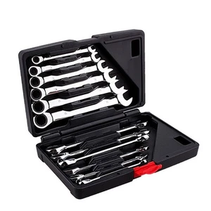 12pcs Fixed Spanners Ratchet Wrench Hand Tool Set Kit 8-19mm A6 - Picture 1 of 9