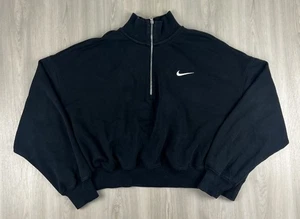 Nike Mujer Suéter Media Cremallera Sudadera Negro Recortado Polar DQ5767-010 Talla XXL - Imagen 1 de 9