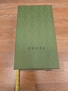 GUCCI Green Authentic Shoe Box W/ Gucci 2 Dust Bag Storage 14"×8.5"×5.5" - Picture 1 of 6