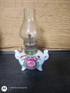 VintageOriginal Ostfriesische Rose ÖllampeHandgemalt - Bild 1 von 4