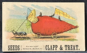 CARRO DE REMOLACHA GIGANTE TIRAR DE HORMIGAS Y MARIPOSAS - TARJETA COMERCIAL DE FANTASÍA - DEVOLUCIÓN DE FERIA DE INSECTOS - Imagen 1 de 3