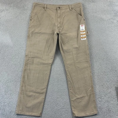 Pantalones Wrangler Para Hombre 38x32 Beige Carpintero Pierna Recta Flex Lona Suelta Cremallera Nuevos con Etiquetas Foto 1 de 4