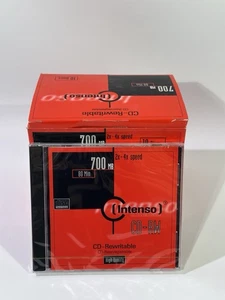 10x Intenso CD - RW 700MB 80 Min. CD-RW 2x-4x Rohling CD-Rewritable 10er Pack - Afbeelding 1 van 3