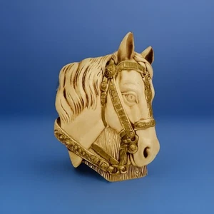 VTG  1964 Miller Studio Chalkware Horsehead With Bridle 9 X6.5” Hanging Wall Art - Picture 1 of 18