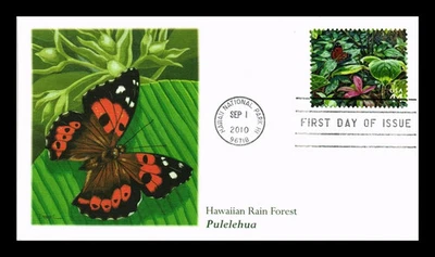 PULELEHUA BORBOLETA HAVAIANA FLORESTA TROPICAL FLEETWOOD CACHET 2010 FDC UNADDR - Imagem 1 de 2