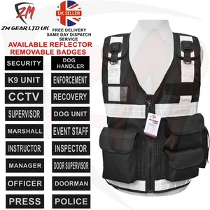 Hi Viz Tactical Vest Enforcement CCTV Security Dog Handler HIGH QUALITY New Vest - Picture 1 of 22