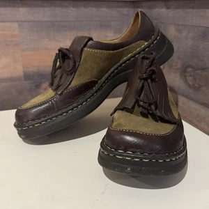 Vintage Women’s dead stock 90s High Sierra Chunky Leather Fringe Loafers size 8 - Picture 1 of 11