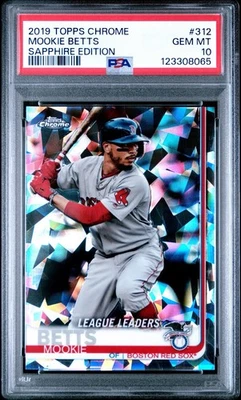 2019 Topps Chrome Mookie Betts Sapphire Edition PSA 10 Red Sox - Image 1 of 2