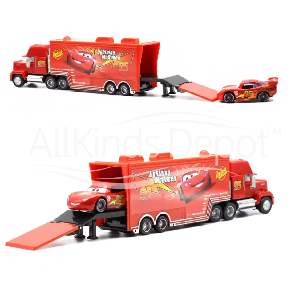 Disney Pixar Cars Mack Hauler Truck with Lightning McQueen | 95 Rust-Eze - Image 1 of 2