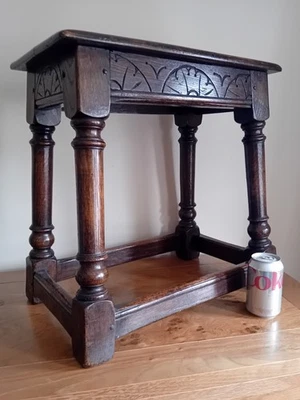 ANTIGUA JUNTA ROBLE / TABURETE ATAÚD / LÁMPARA MESA - EXCELENTE COLOR Y ESTADO Foto 1 de 4