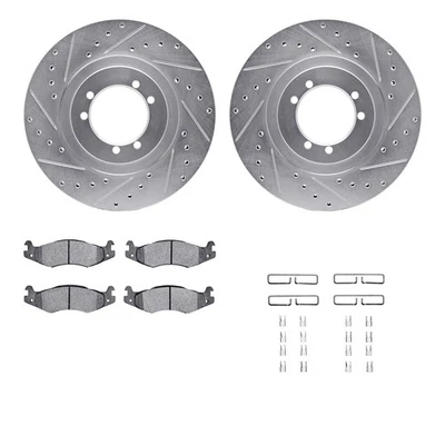 For AM General Hummer 96-01 Drilled & Slotted Rear Brake Kit w Super Duty Pads Foto 1 de 3