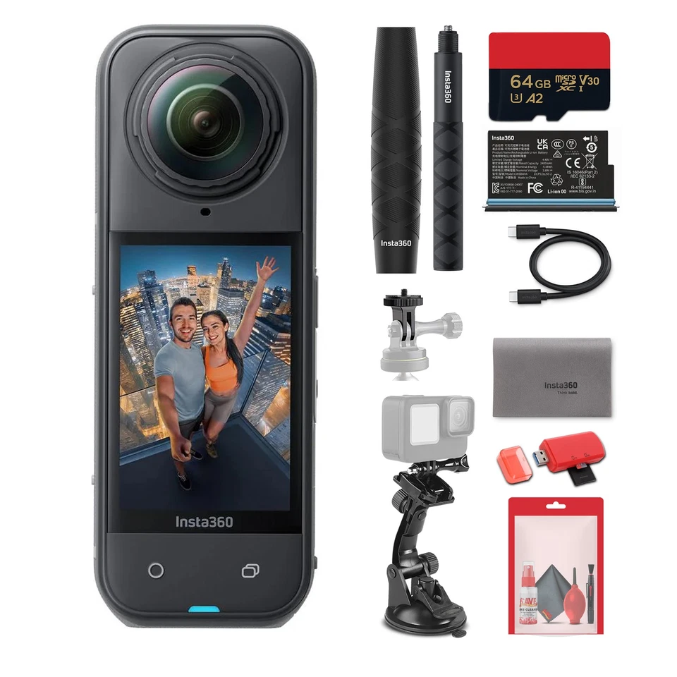 Insta360 X5 8K 360 Action Cam Bundle Dive Case Selfie Stick Factory