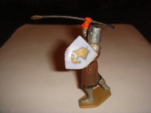 FIGURINE STARLUX MOYEN AGE MARRON BOUCLIER ET LANCE - Picture 1 of 1