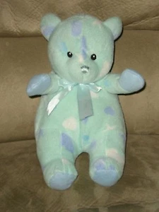 Süßer 12 Zoll babyblau gepunkteter Rassel Plüschbär - Bild 1 von 1