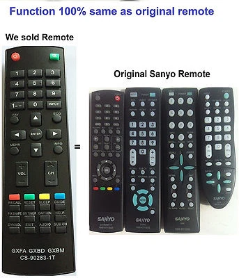 New Replaced TV Controller Remote Control sub Sanyo GXFA GXBD GXBM CS-90283-1T