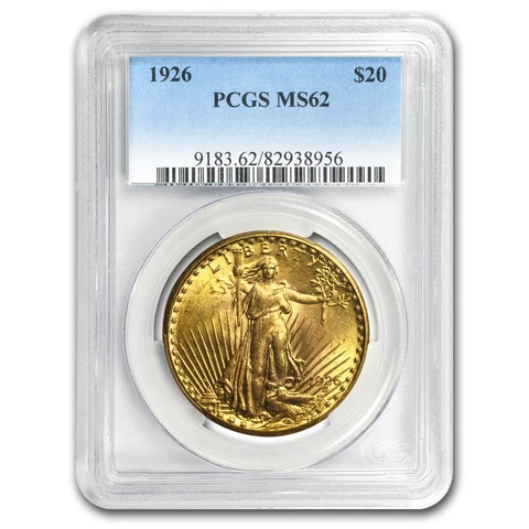 1926 $20 Saint-Gaudens Gold Double Eagle MS-62 PCGS Cover