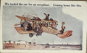 People Crowded on Airplane Antique Comic Humor Postcard c1910 - Picture 1 of 8