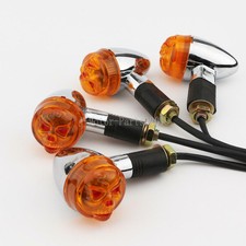 4x Chrome Turn Signal Lights for Yamaha Road Star Warrior Midnight XV 1600 1700