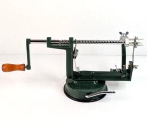 Vintage Green Metal Hand Crank Apple Master Peeler Corer Slice Suction Base - Picture 1 of 6