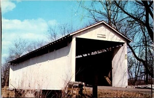 Postcard Vigo County Indiana Irishman's Covered Bridge Honey Creek Vintage UNP - Picture 1 of 2