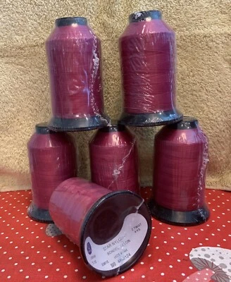 Coats Emb Thread Bonded Nylon Hot Pink NEW Lot Of 6 See Label For Info - Image 1 of 4