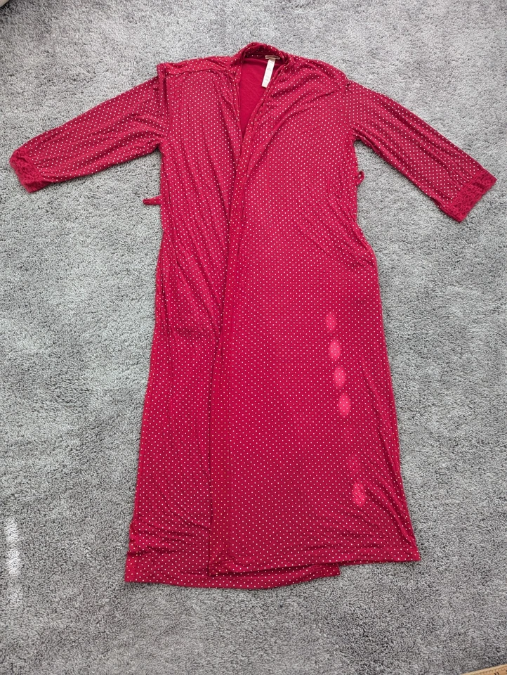 Bata de cizalla Ronda para mujer manga mediana 3/4 roja frente abierto lunares Foto 1 de 4